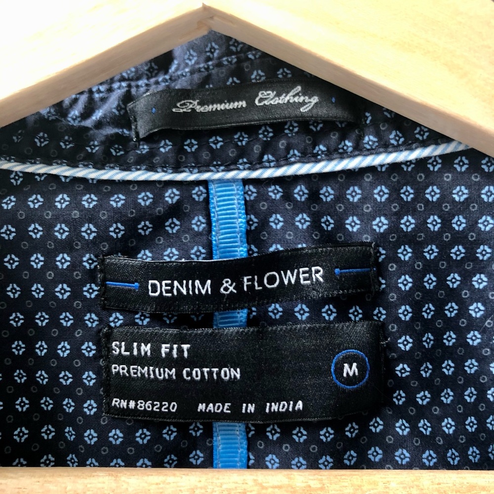 Denim & Flower Dress Shirt - Picture 4 of 6